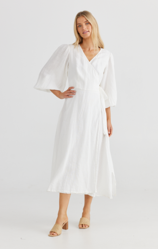 Shanty - Amore Wrap Dress - White - SH23156-3
