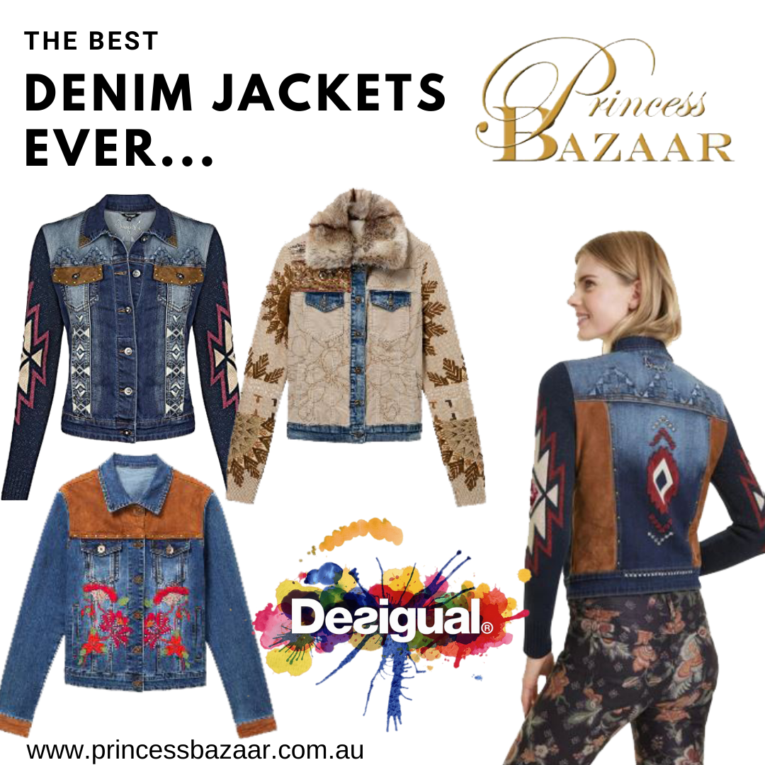 Desigual Trust Me, You're Beautiful Denim Jacket Sequin Embroidered Sz 40  (S-M) | eBay