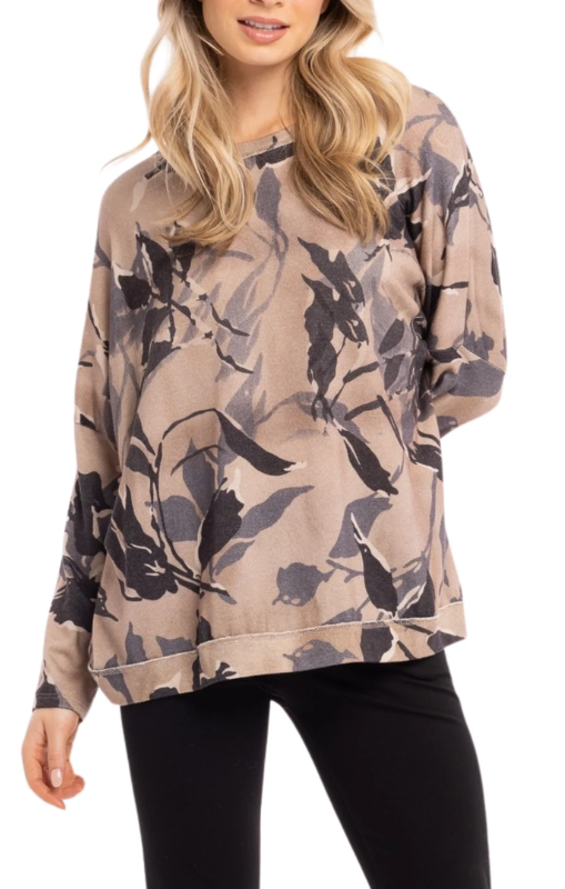 M Made In Italy - Long Sleeve Top - Beige Combo - 10/2800T