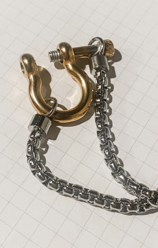 HoopLa - Carabiner Horse Bit - Charm - Wheat Chain Necklace - Two Tone ...