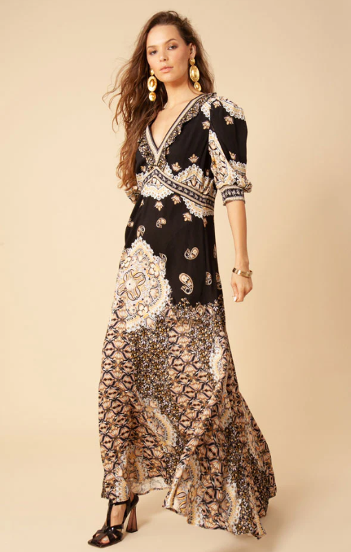 Hale Bob - Soraya Maxi Dress - Black - 36AU6060 - last one