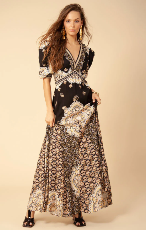 Hale Bob - Soraya Maxi Dress - Black - 36AU6060 - last one