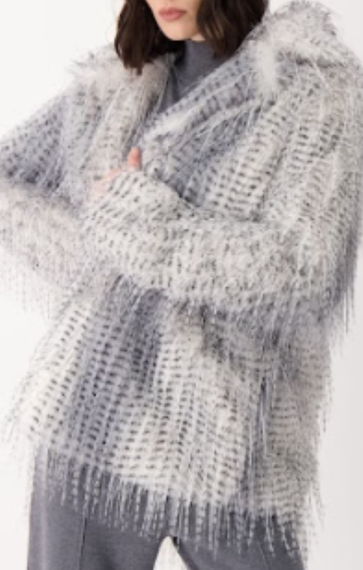 425355 Eyelash faux fur hip length coat spanner princess bazaar