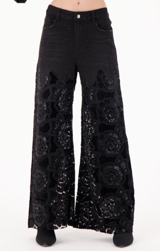 525703 floral cut velour denim pants gabbi isabella spanner princess bazaar