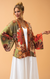Powder - 70s Kaleidoscope Floral Kimono Jacket in Sage - PKJ37