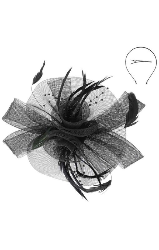 ANB-KentuckyDerbySouthernFeatherFascinator-Black-HTH2644BKprincessbazaar