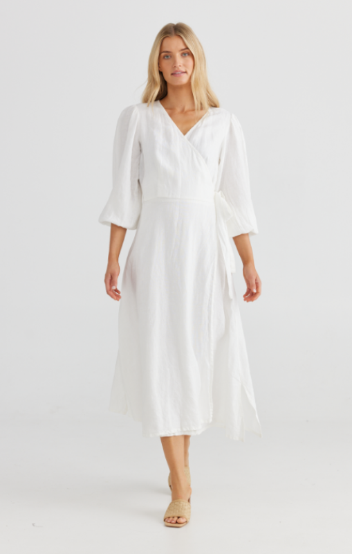 Shanty - Amore Wrap Dress - White - SH23156-3