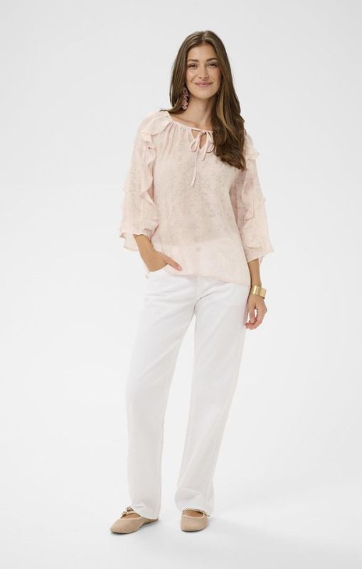 Amy Blouse Peach Blush Cream Princess Bazaar