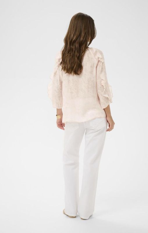 Amy Blouse Peach Blush Cream Princess Bazaar