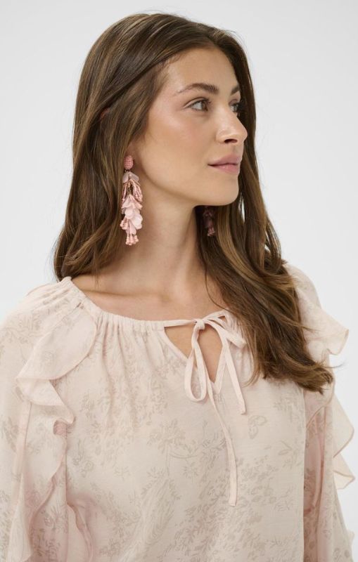 Amy Blouse Peach Blush Cream Princess Bazaar