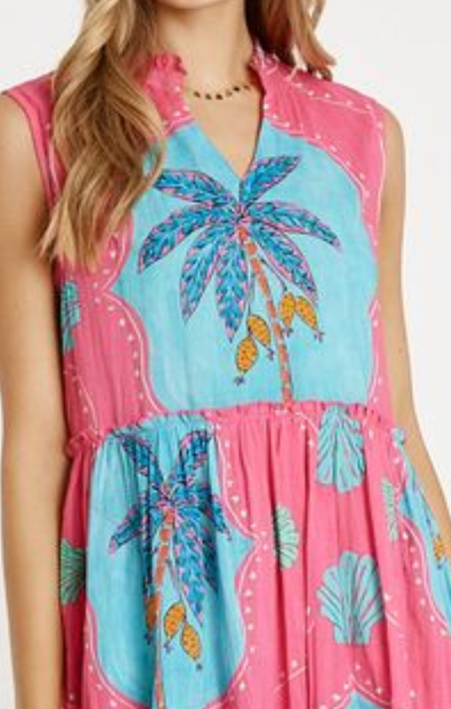 Anaya tiered midi pink lula life princess bazaar