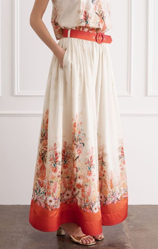 Aqua Blu - Lily Maxi Skirt - Bouquet - AP25023BO