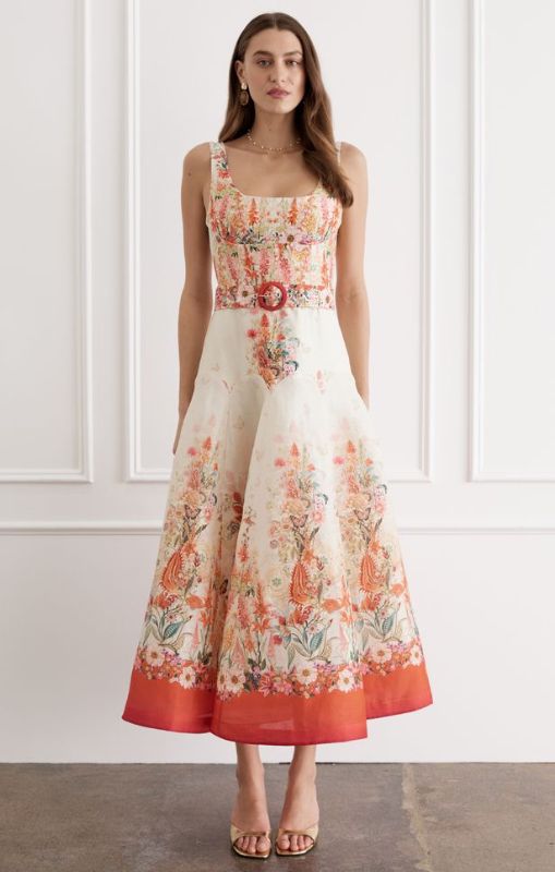 Aqua Blu - Phoebe Midi Dress - Bouquet - AP25021BO