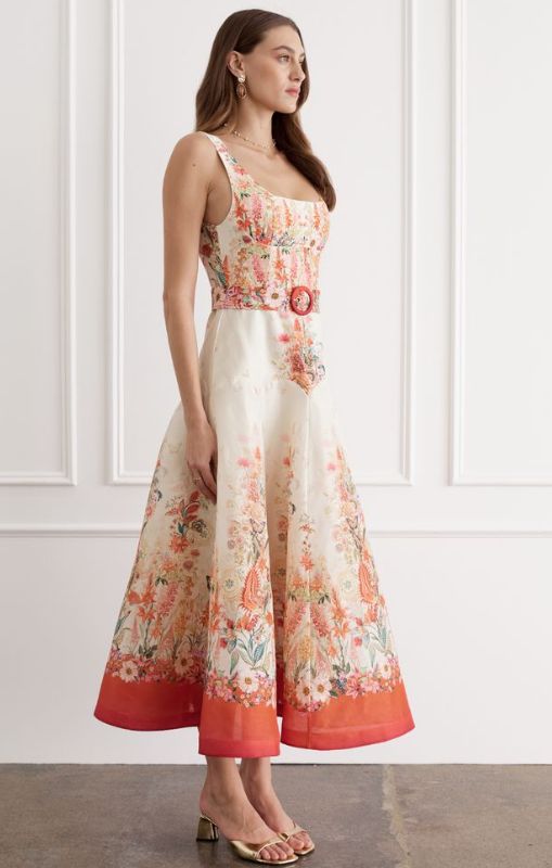 Aqua Blu - Phoebe Midi Dress - Bouquet - AP25021BO