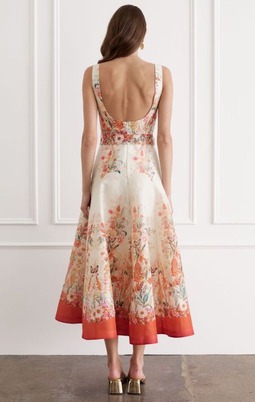 Aqua Blu - Phoebe Midi Dress - Bouquet - AP25021BO