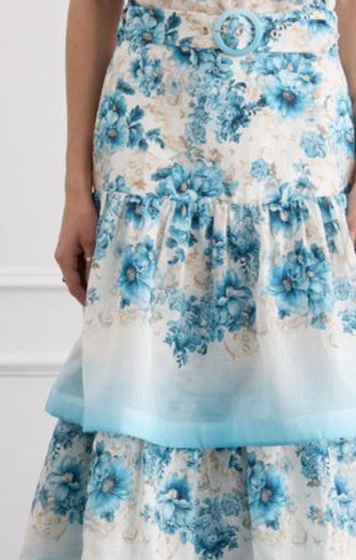 Aqua blu celeste maxi skirt dauphine ap25045DA princess bazaar1