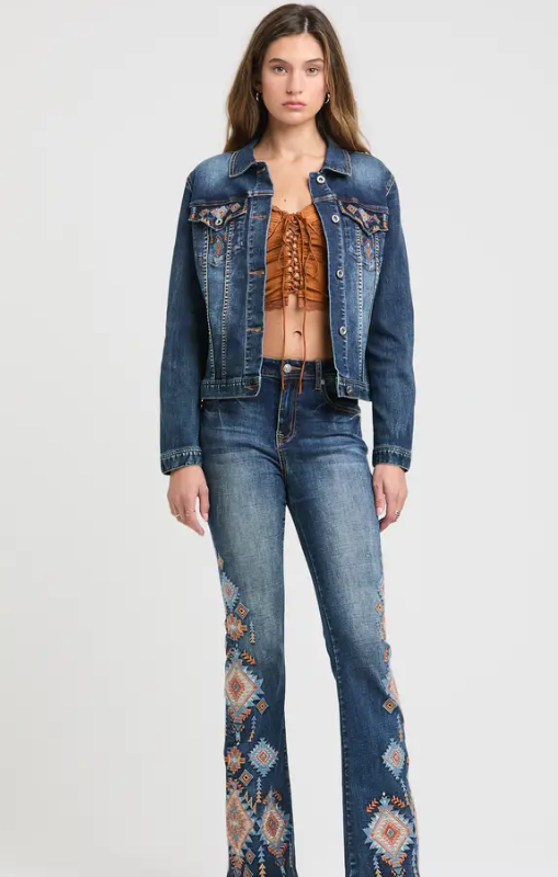 AztecEmbroideryHighWaistFlareHL-52007princessbazaar1