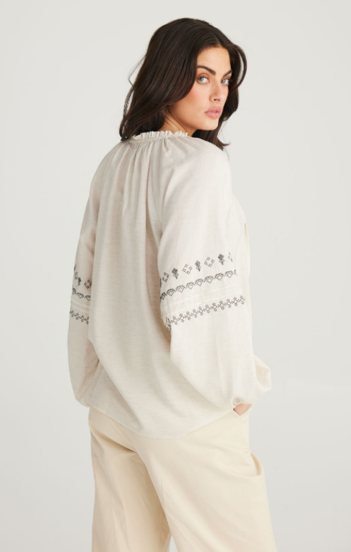 Talisman - BILLY RAY TOP - NATURAL + BLACK - TA24044-1