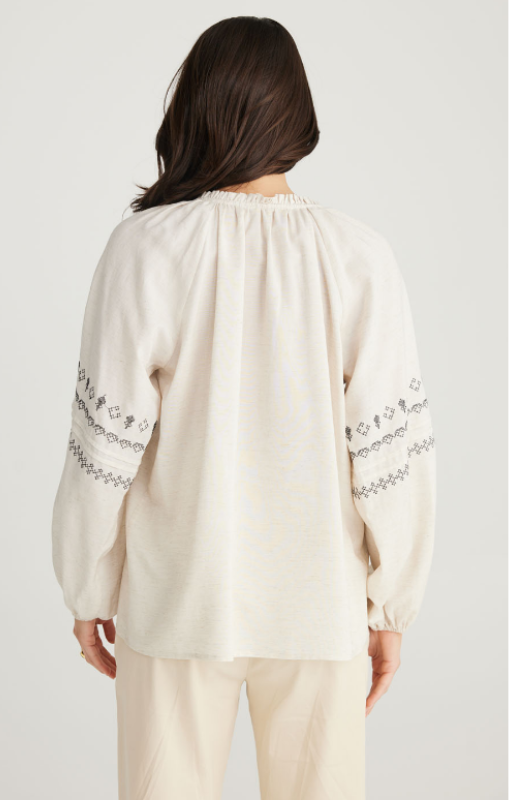 Talisman - BILLY RAY TOP - NATURAL + BLACK - TA24044-1