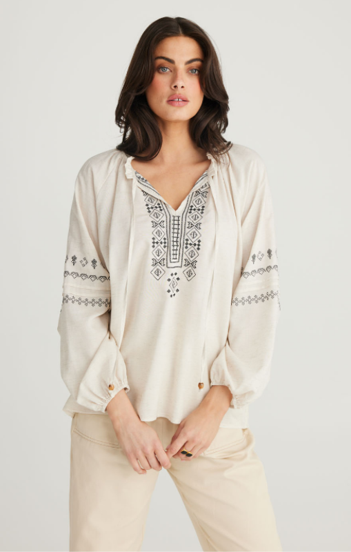 Talisman - BILLY RAY TOP - NATURAL + BLACK - TA24044-1