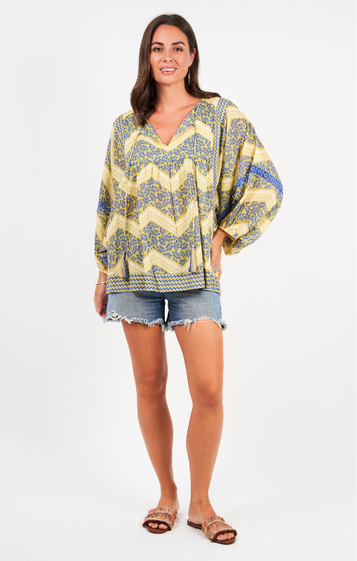 Naudic - Bahamas Top - Bohemia Print - Green - last one