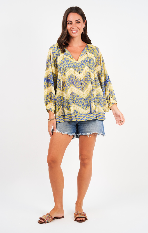 Naudic - Bahamas Top - Bohemia Print - Green - last one