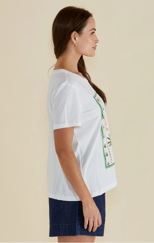 Betty Basics - Ellia Crew Tee - Paradise Beach Print