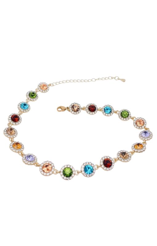 Bhyza Coloured Rhinestone chain choker necklace MIO54591 Princess Bazaar1