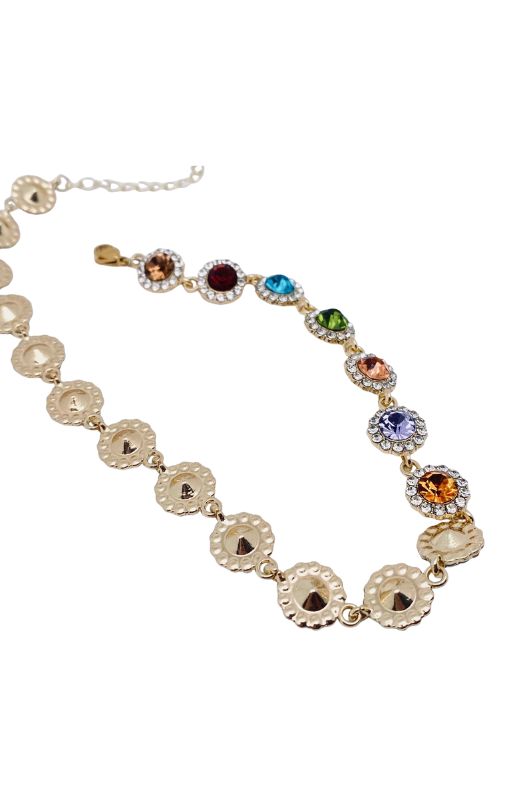 Bhyza Coloured Rhinestone chain choker necklace MIO54591 Princess Bazaar1