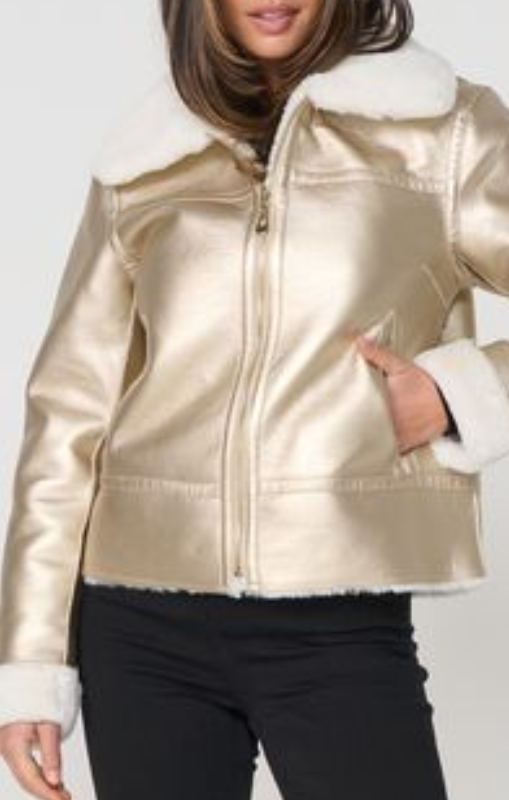 CZ117 Jacket Reversible Biker Gold caju princess bazaar