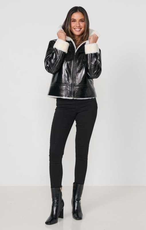 CZ1176 Jacket Reversible Biker Black caju princess bazaar