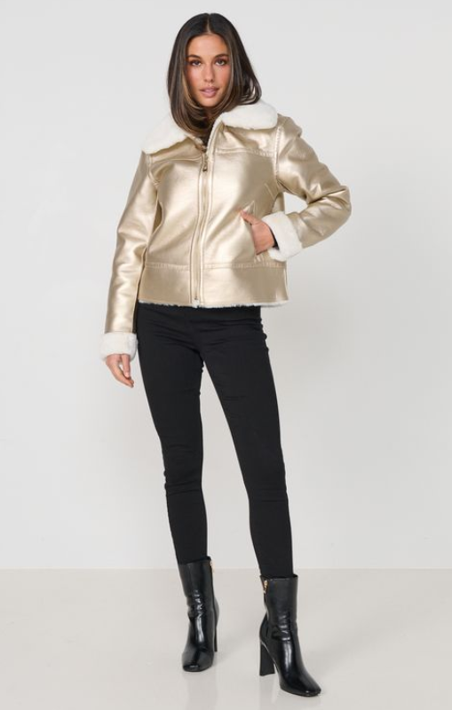 CZ117 Jacket Reversible Biker Gold caju princess bazaar