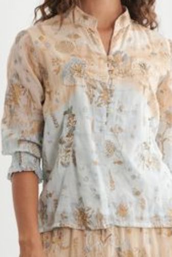 CZ1212 Floral Foil blouse caju princess bazaar