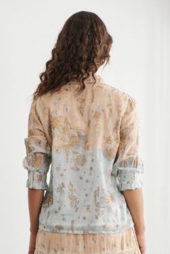 CZ1212 Floral Foil blouse caju princess bazaar