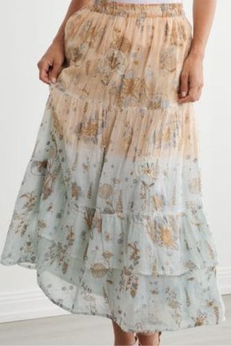 CZ1216 Floral foil tiered skirt caju princess bazaar