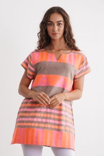 CZ1242 Neon hand loom tunic caju princess bazaar