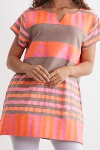 CZ1242 Neon hand loom tunic caju princess bazaar