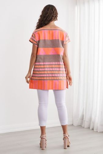 CZ1242 Neon hand loom tunic caju princess bazaar