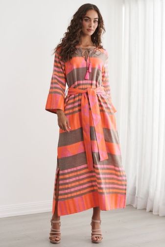 CZ1244 Neon handloom maxi dress caju princess bazaar