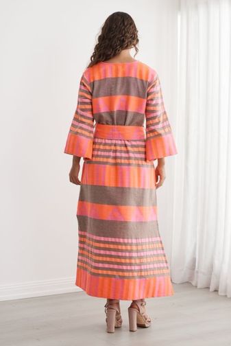 CZ1244 Neon handloom maxi dress caju princess bazaar