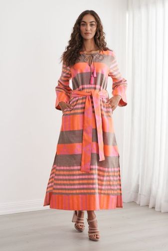 CZ1244 Neon handloom maxi dress caju princess bazaar