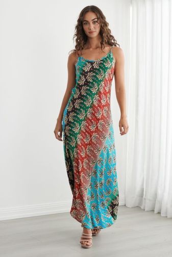 Caju - Tahlia Topical Palm Slip Dress - CZ1252