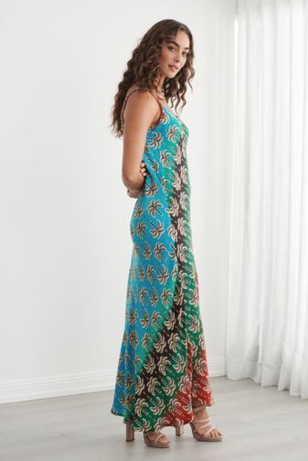 Caju - Tahlia Topical Palm Slip Dress - CZ1252