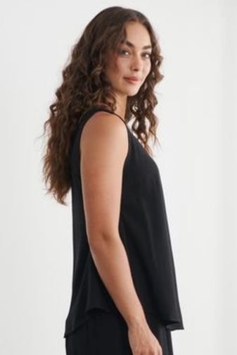 CZ1281 Tina swing v neck tank top black caju princess bazaar