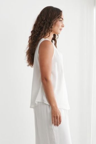CZ1281 Tina swing v neck tank top white caju princess bazaar
