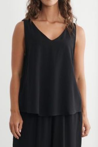 CZ1281 Tina swing v neck tank top black caju princess bazaar