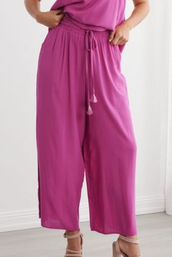 CZ1283 Lara wide leg pant magenta caju princess bazaar