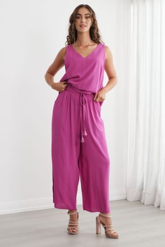 CZ1283 Lara wide leg pant magenta caju princess bazaar