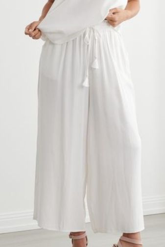 CZ1283 Lara wide leg pant white caju princess bazaar