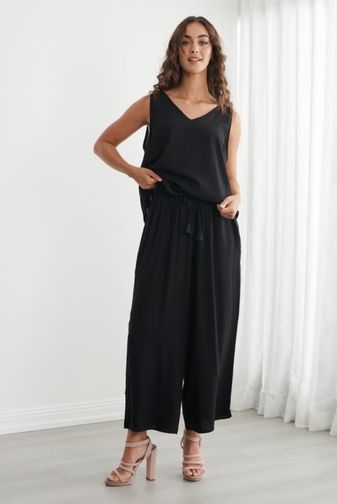CZ1283 Lara wide leg pant black caju princess bazaar